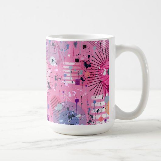 Mug Art abstrait maximaliste rose  (Droite)