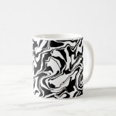 Mug Art Abstrait moderne noir et blanc (Devant droit)