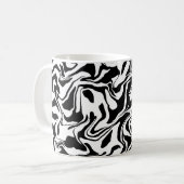 Mug Art Abstrait moderne noir et blanc (Devant gauche)