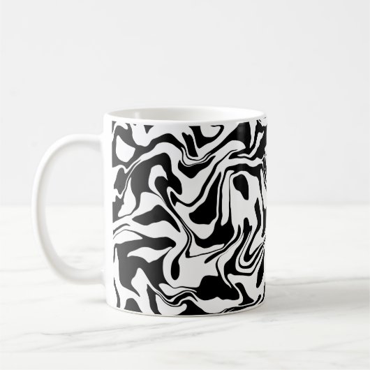 Mug Art Abstrait moderne noir et blanc (Gauche)