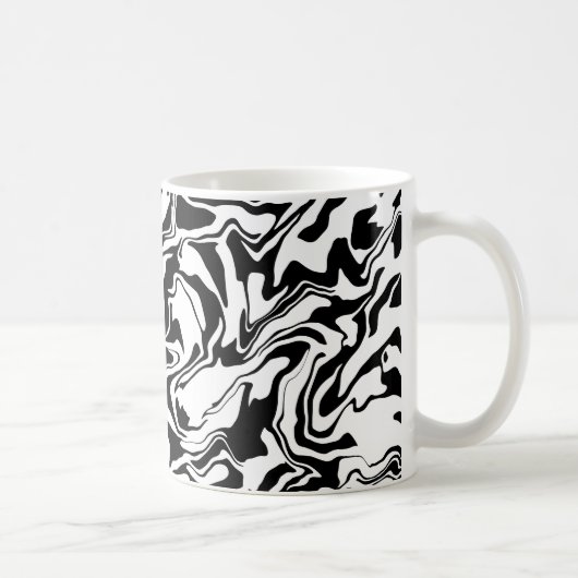 Mug Art Abstrait moderne noir et blanc (Droite)