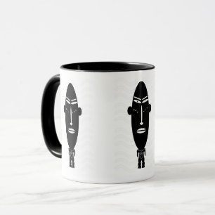 Mug Art abstrait moderne noir et blanc de visage