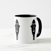 Mug Art abstrait moderne noir et blanc de visage (Devant droit)