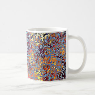 Mug Art Abstrait moderne rouge jaune noir