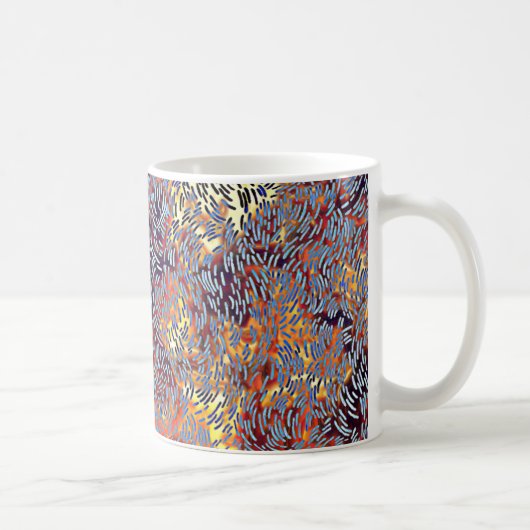 Mug Art Abstrait moderne rouge jaune noir (Droite)