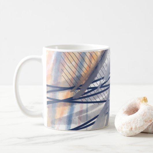 Mug Art Abstrait Moderne Traits de Pinceau (Avec donut)