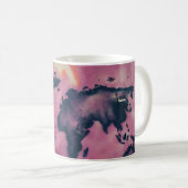 Mug Art abstrait noir et rose (Devant droit)