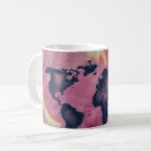 Mug Art abstrait noir et rose (Devant gauche)