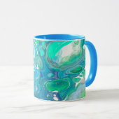 Mug Art Abstrait numérique en verre de mer (Devant droit)