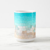 Mug Art Abstrait Pale Turquoise Beige Coral rose (Centre)