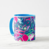 Mug Art Abstrait rose et bleu (Devant gauche)