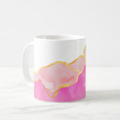 Mug Art Abstrait Rose Or Blanc NOM moderne Feminine (Devant gauche)