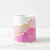 Mug Art Abstrait Rose Or Blanc NOM moderne Feminine (Centre)