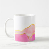 Mug Art Abstrait Rose Or Blanc NOM moderne Feminine (Gauche)
