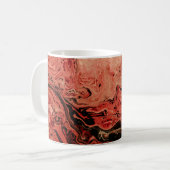 Mug Art abstrait rouge et brun (Devant gauche)