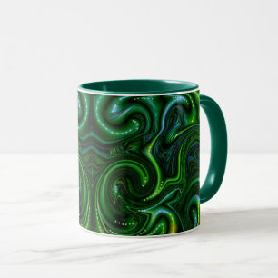 Mug Art Abstrait Tourbillonnant et vert