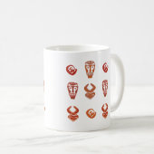 Mug Art abstrait tribal africain contemporain visage (Devant droit)
