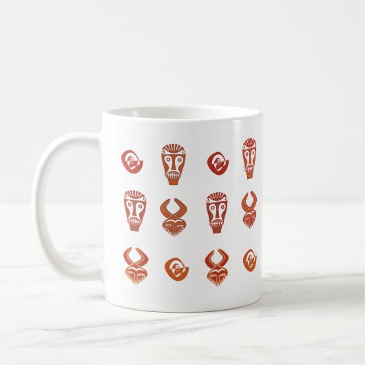 Mug Art abstrait tribal africain contemporain visage (Gauche)