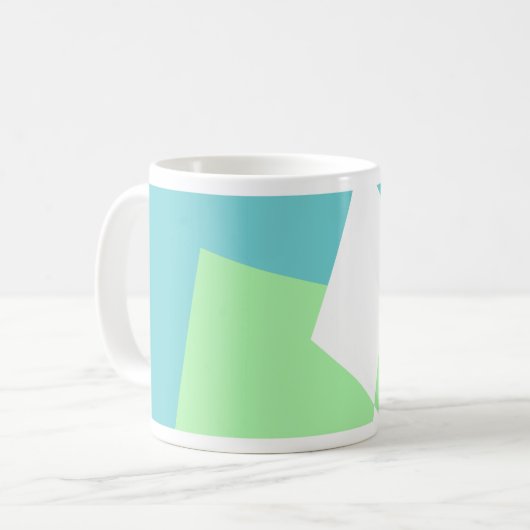 Mug Art Abstrait Turquoise Bleu Vert (Devant gauche)