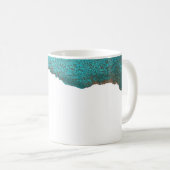Mug Art Abstrait Turquoise Gold Ink (Devant droit)