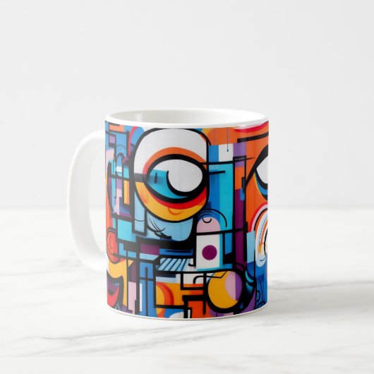 Mug Art Abstrait version 3 (Devant gauche)