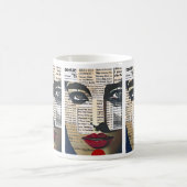 Mug Art abstrait | Visage de femme en art numérique (Centre)