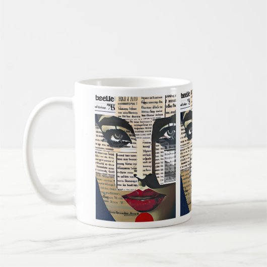 Mug Art abstrait | Visage de femme en art numérique (Gauche)