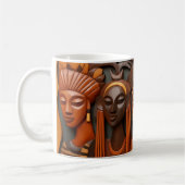 Mug Art Africain Imprimé, Style relief en bois 3D (Gauche)