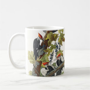 Mug Art ancien d'oiseau du Pic à tête rouge d'Audubon