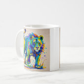 Mug Art animal Lion abstrait coloré (Devant gauche)