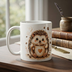 Mug Art aquarelle de hérisson cosy