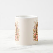 Mug Art aquarelle de hérisson floral (Centre)