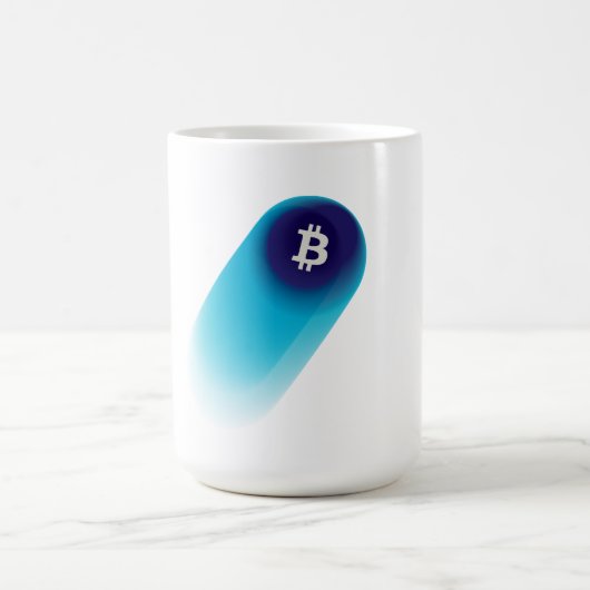 Mug Art Bitcoin (Comète - Style 1, Blanc) (Centre)