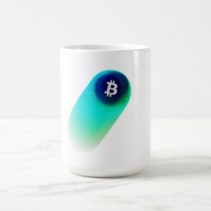 Mug Art Bitcoin (Comète - Style 2, Blanc)