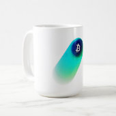 Mug Art Bitcoin (Comète - Style 2, Blanc) (Devant gauche)