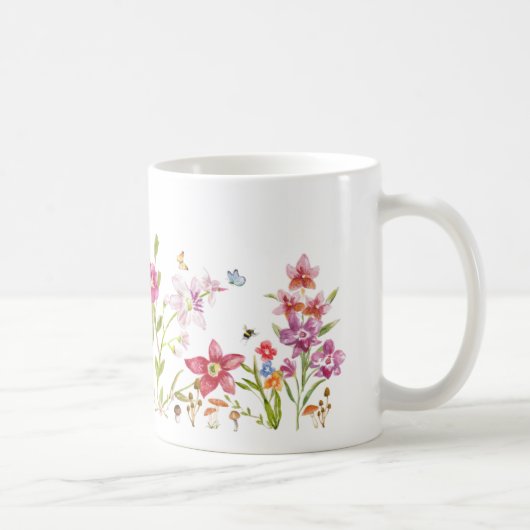 Mug Art botanique à l'aquarelle peint à la main (Droite)