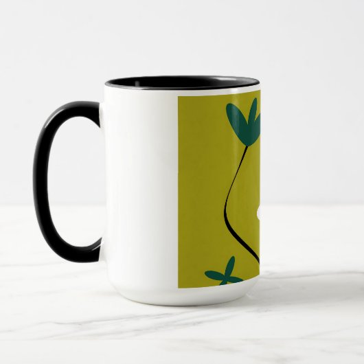 Mug Art botanique abstrait de fleur de marguerite mini (Gauche)