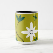 Mug Art botanique abstrait de fleur de marguerite mini (Centre)