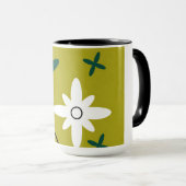 Mug Art botanique abstrait de fleur de marguerite mini (Devant droit)