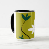 Mug Art botanique abstrait de fleur de marguerite mini (Devant gauche)