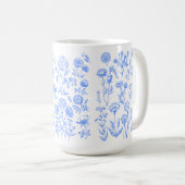 Mug Art botanique antique de fleurs (Devant droit)