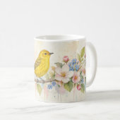 Mug Art botanique de la fleur de Paruline jaune (Devant droit)