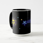 Mug Art céleste rétro Soleil Lune Étoiles Planète Comè (Devant gauche)