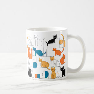 Mug Art Chat Contemporain Chat Silhouettes Musique