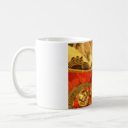 Mug Art Culturel Africain : Design Rouge Or Riche (Gauche)