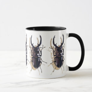 Mug Art d'aquarelle d'insecte "de scarabée de mâle"