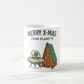 Mug Art de cabane de vacances de Noël extraterrestre d (Centre)