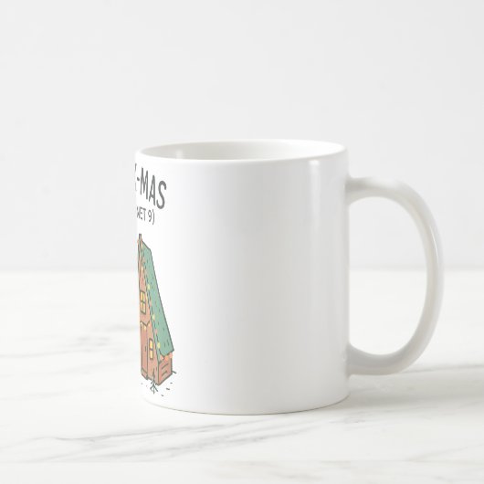 Mug Art de cabane de vacances de Noël extraterrestre d (Droite)