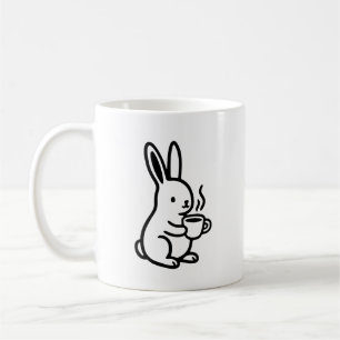 Mug Art de café de lapin assis simple