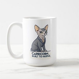 Mug Art de Capricorne Zodiac Sphynx Chat Construit pou